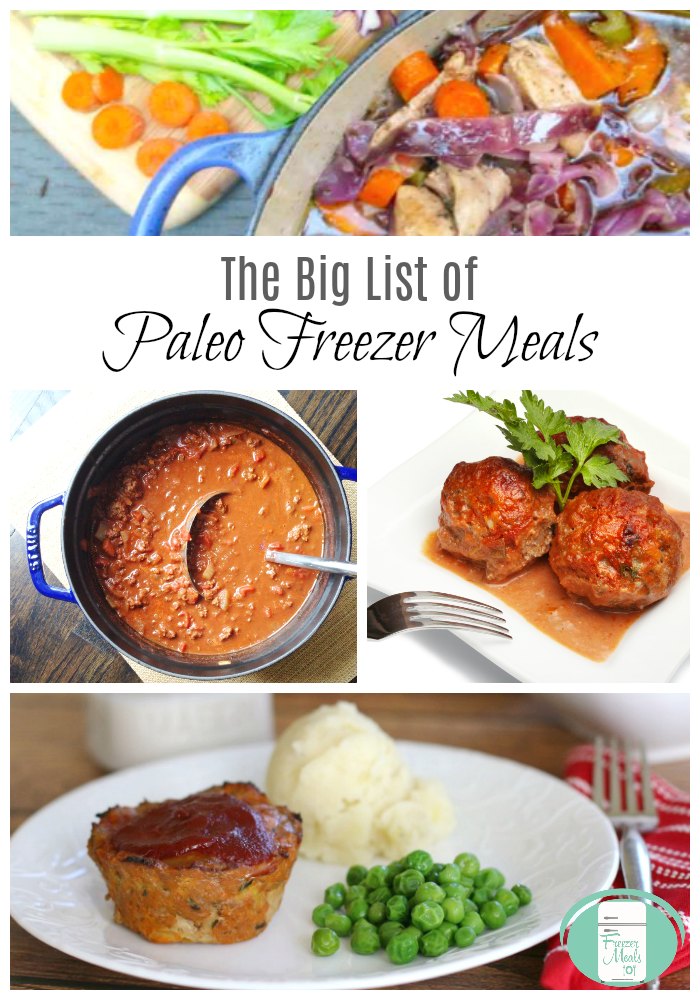 The Big List of Paleo Freezer Meals #freezermeals #freezercooking #freezermeals101