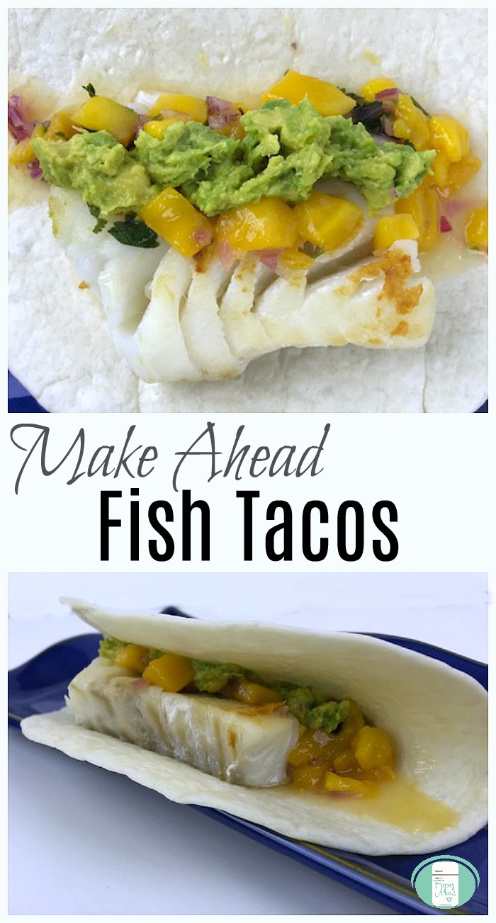 Make Ahead Fish Tacos with Mango Salsa #fishtacos #freezermeals101 #freezercooking #easymeals