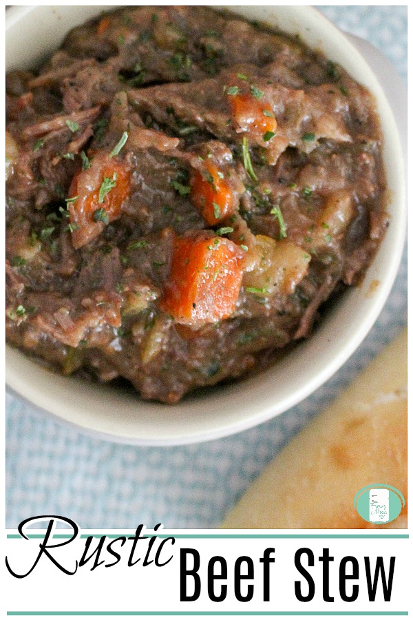 Rustic Beef Stew for the Slow Cooker #crockpotcooking #crockpotrecipes #freezermeals101 #freezercooking #freezertocrockpot #slowcookerrecipes #beefrecipes
