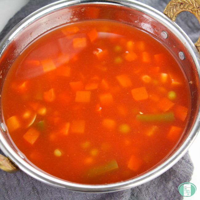 close up of Instant Pot vegetarian soup