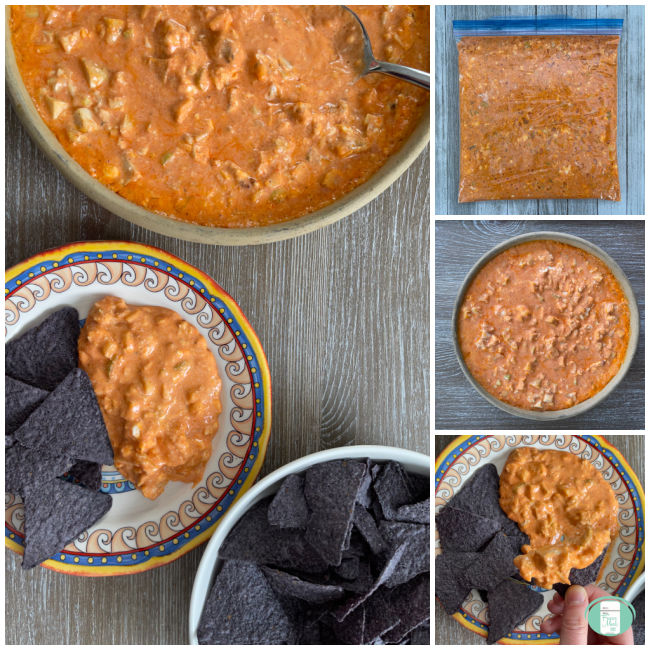 buffalo chicken dip made ahead in freezer bag then cooked