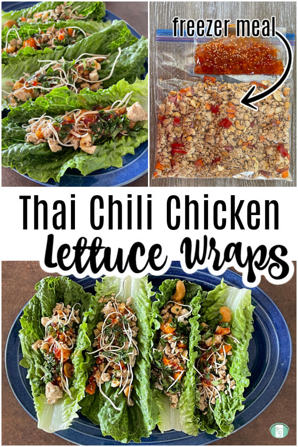 collage of photos of Thai Chili Chicken Lettuce Wraps