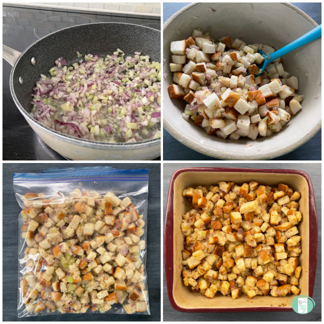 process of making stuffing for the freezer