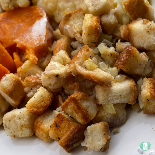 close up photo of stuffing cubes 
