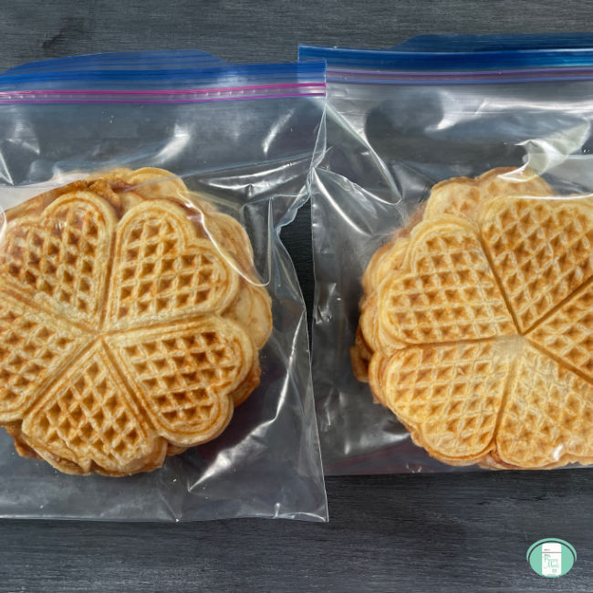 waffles in two clear bags