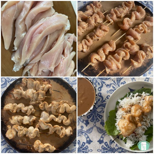 raw chicken strips with sauce