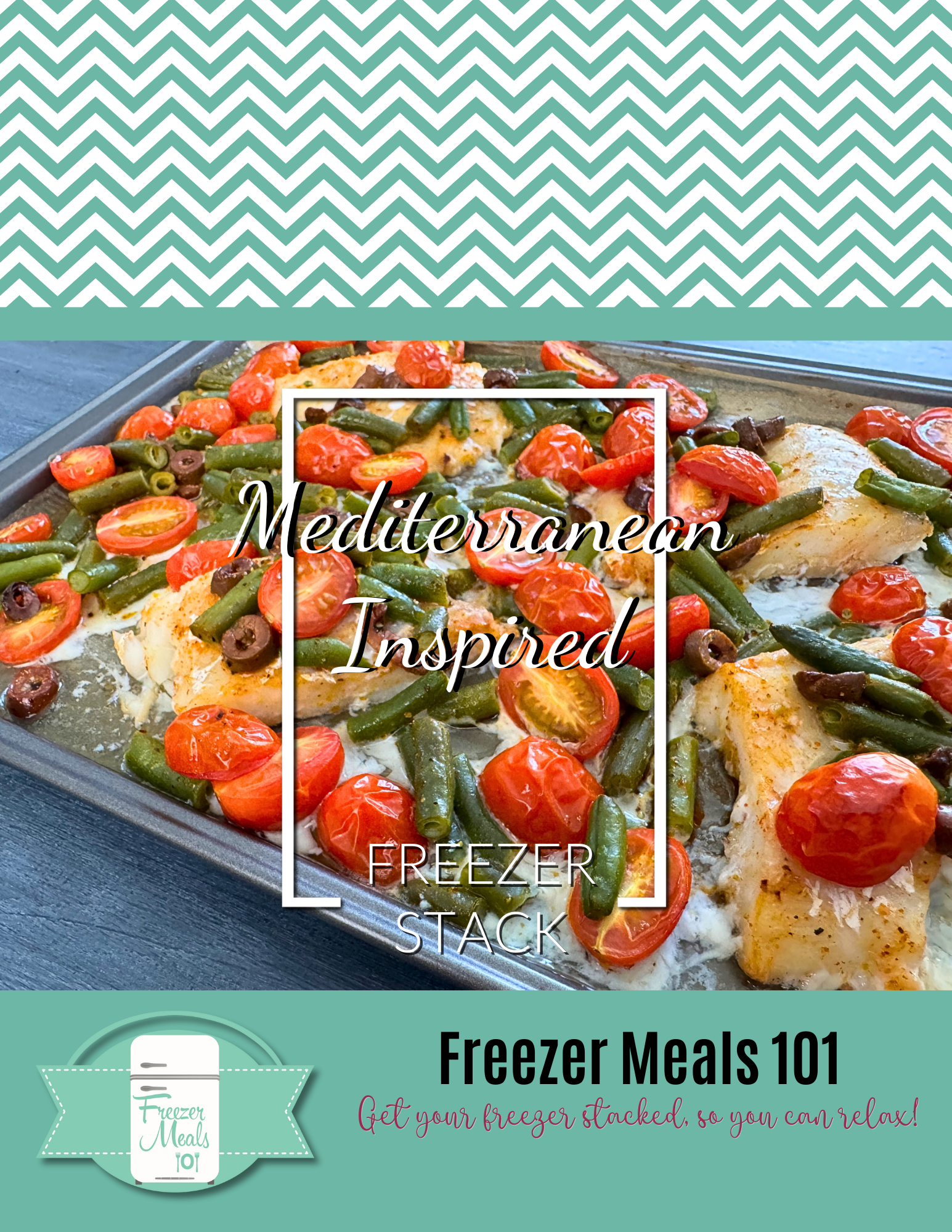 Med Inspired Freezer Stack Cover featuring Sheet Pan Lemon Pepper Cod