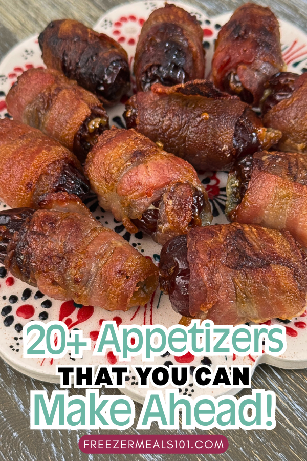 cooked bacon wrapped around dates on a plate