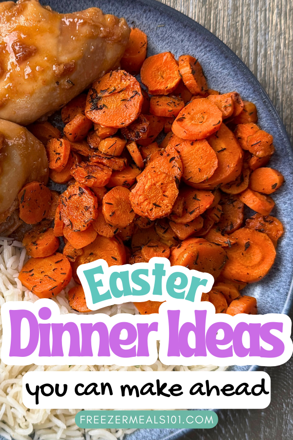 sliced carrots next to chicken and rice