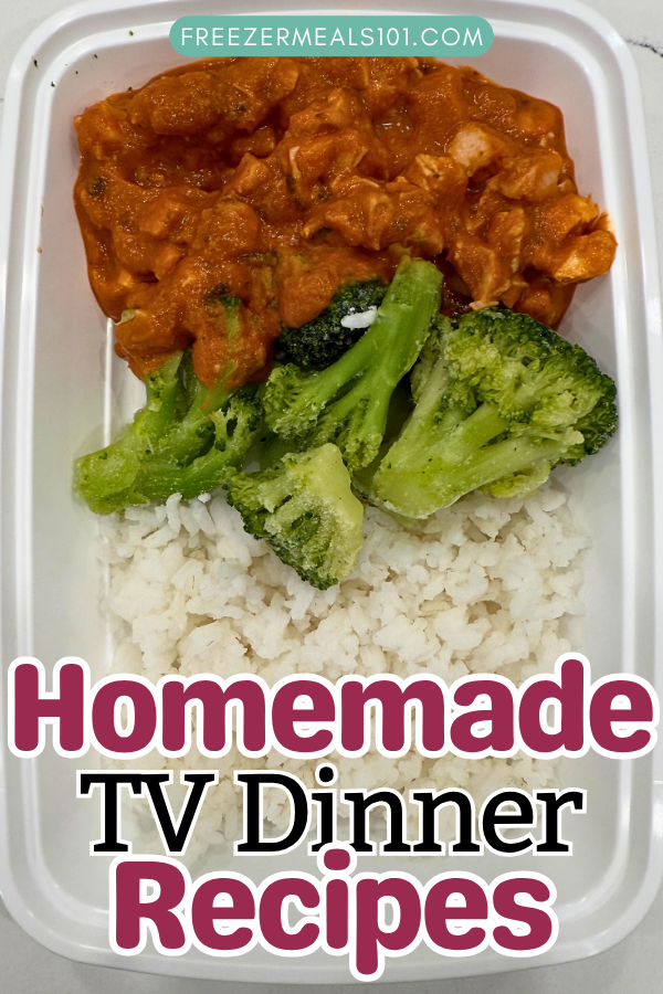 chicken cubes in sauce next to broccoli and rice in a container