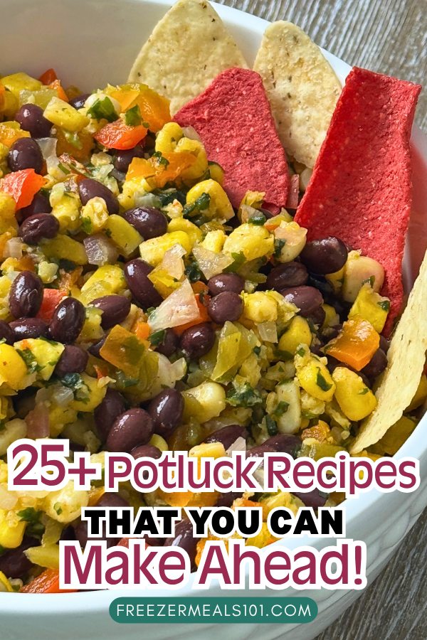 kernel corn, black beans, peppers, and cilantro in a bowl with a few tortilla chips